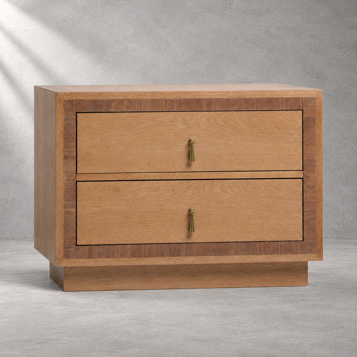 Two-Drawer Oak Bedside Table