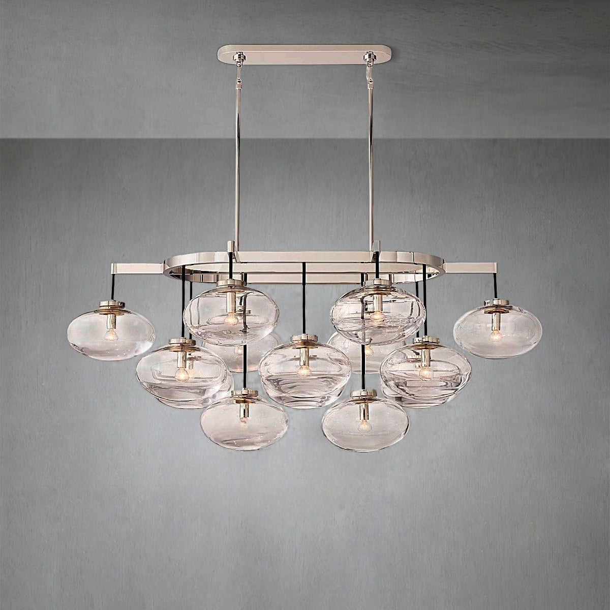 Coraline Clear Glass Linear Chandelier 54"