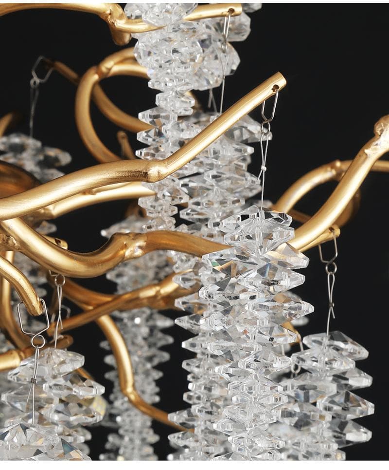 JC Branch Luxury Long Snowflake Crystal Chandelier