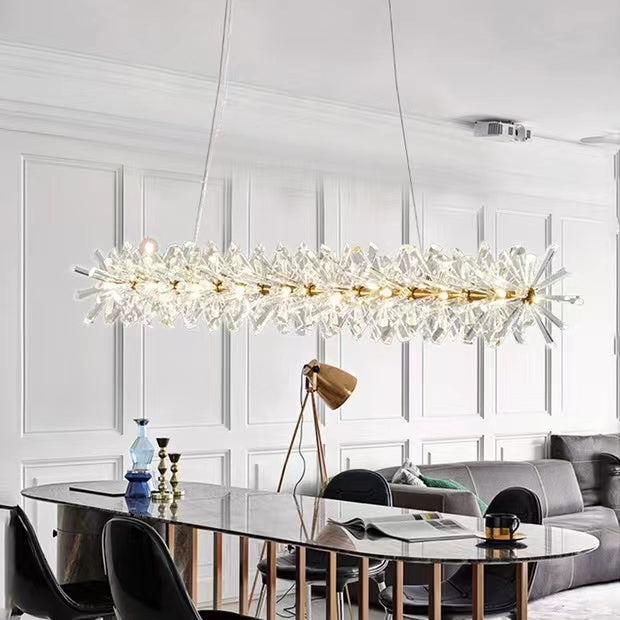 JC Rock 2 Wheel Frozen Ice Crystal Chandelier Light