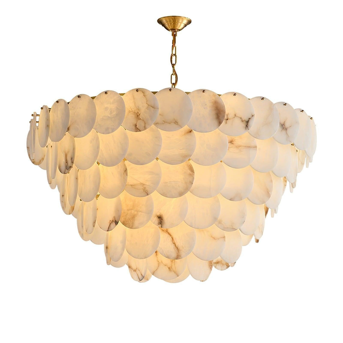 Alabaster Shell Brass Chandelier with 2/3/4/5/6 layer - Merlin Lamps