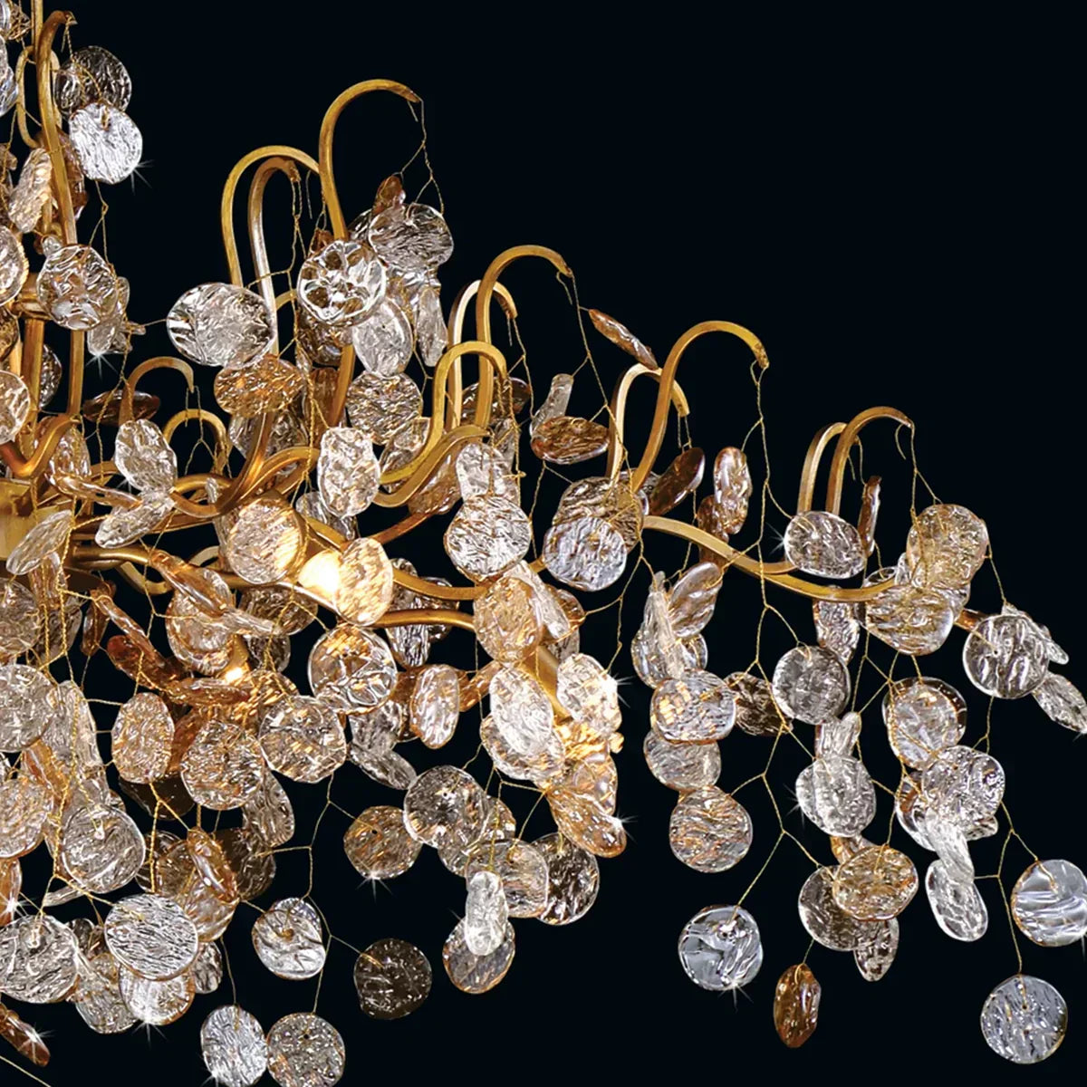 Lignia Branch Round Multi-tier Chandelier 33Light 47"W - Merlin Lamps