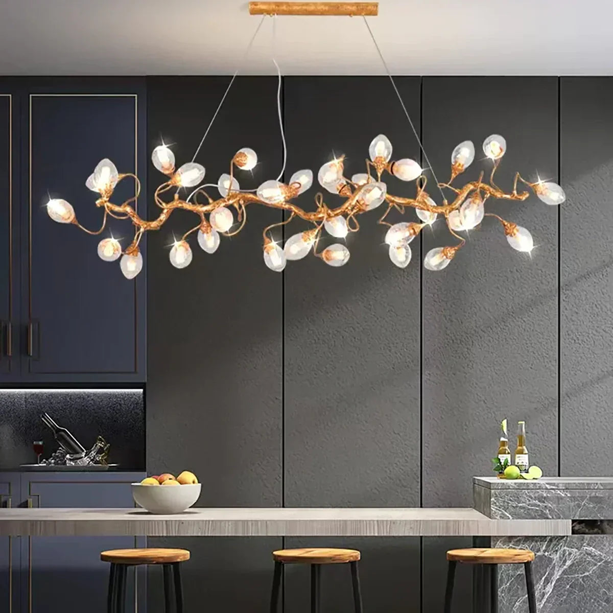 Art Clear Elegance Bubble Branch Linear Chandelier - Merlin Lamps