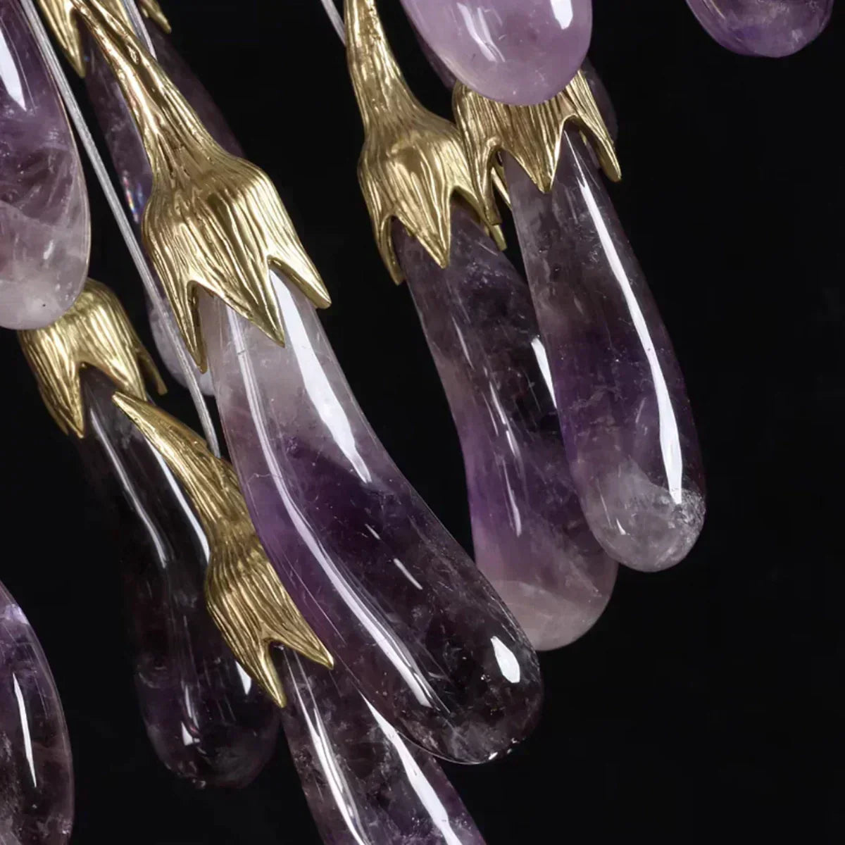 Eggplant-shaped Chandelier Purple Color - Merlin Lamps