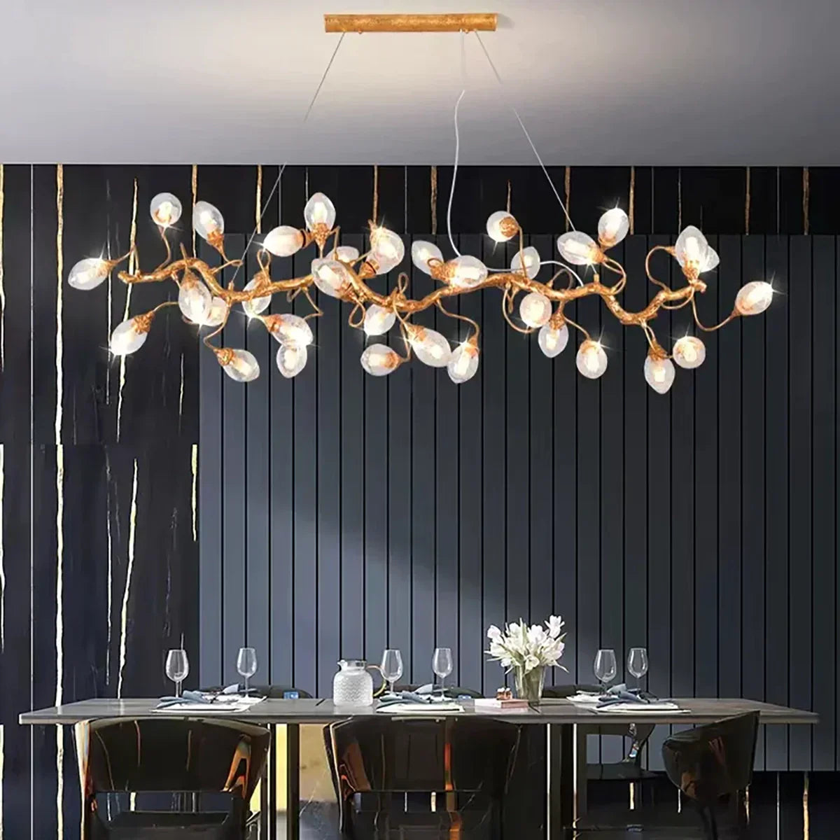 Art Clear Elegance Bubble Branch Linear Chandelier - Merlin Lamps