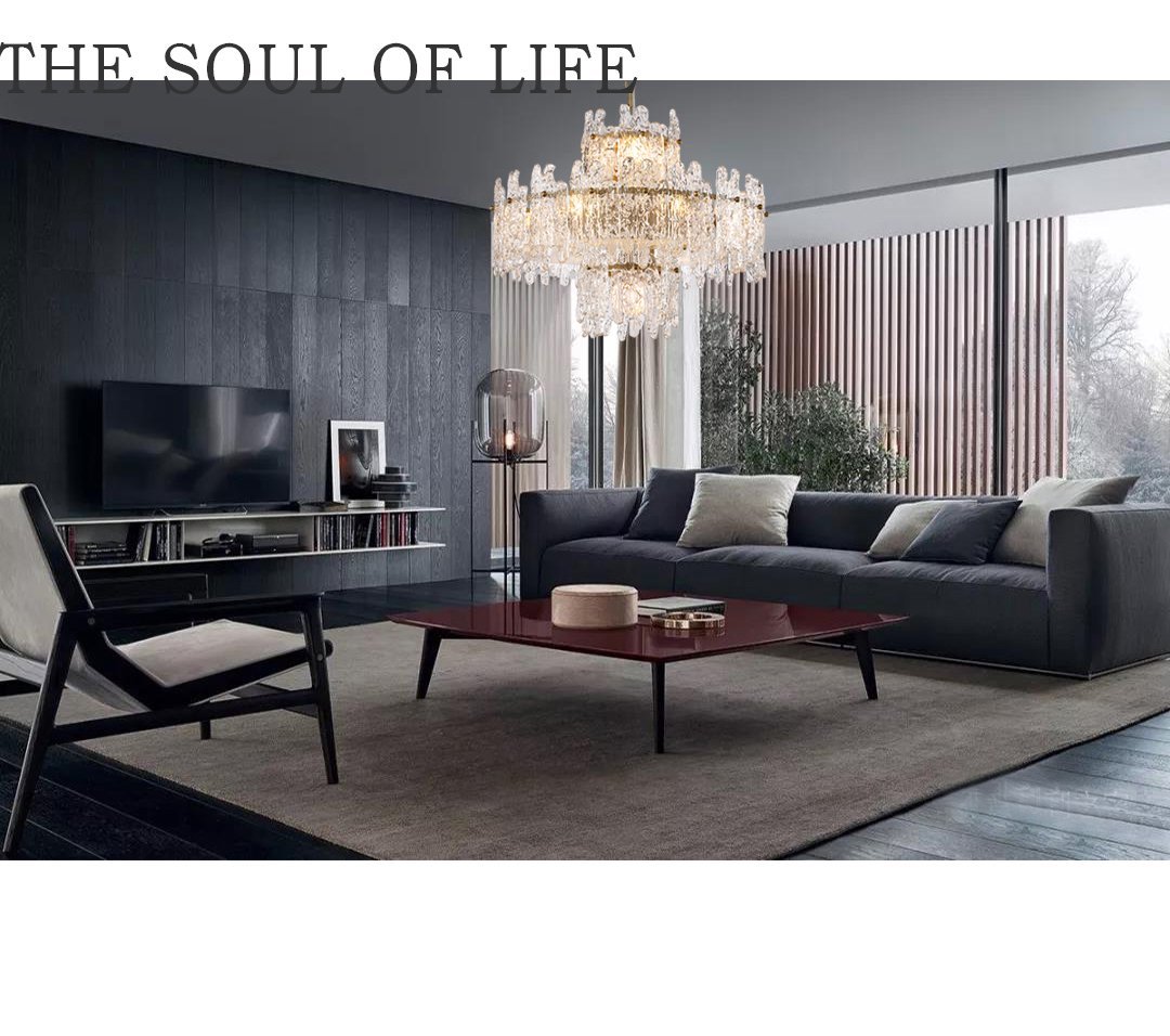 JC Tiered Round Glass Chandelier