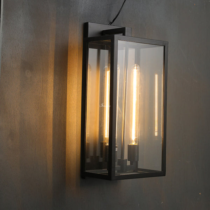 Bauros Outdoor Square Lantern Wall Sconce 21"
