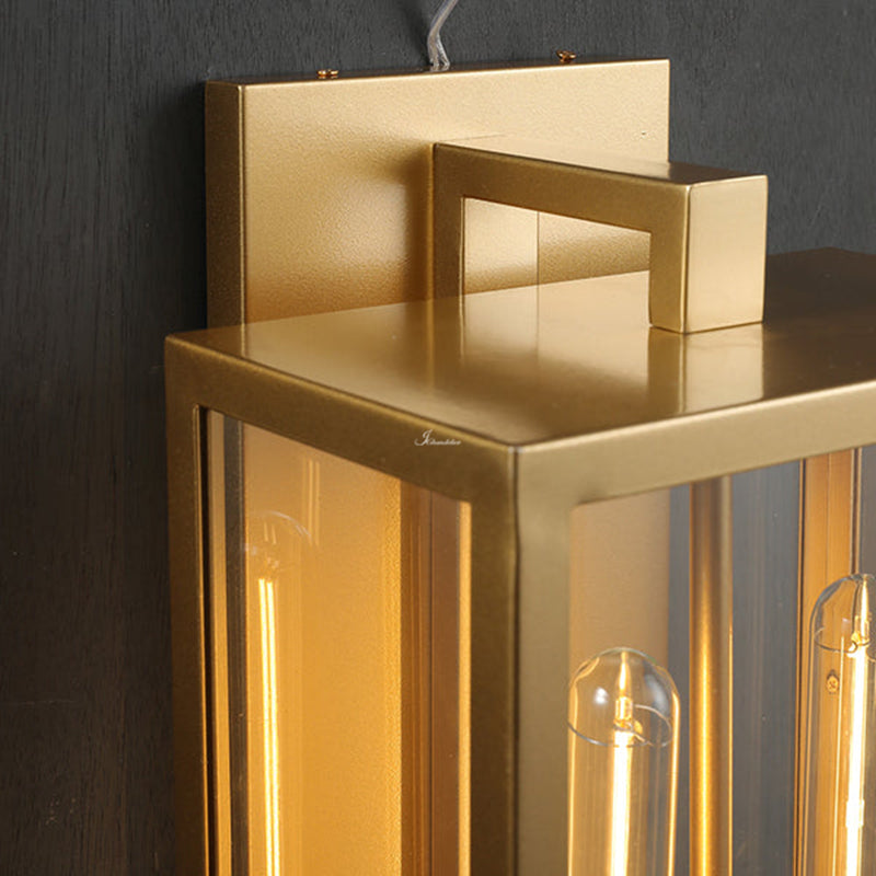 Bauros Outdoor Square Lantern Wall Sconce 21"