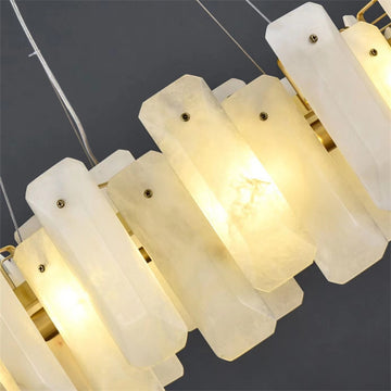 Alabaster Flake Round Chandelier 20" 23" 31" 39''D - Merlin Lamps