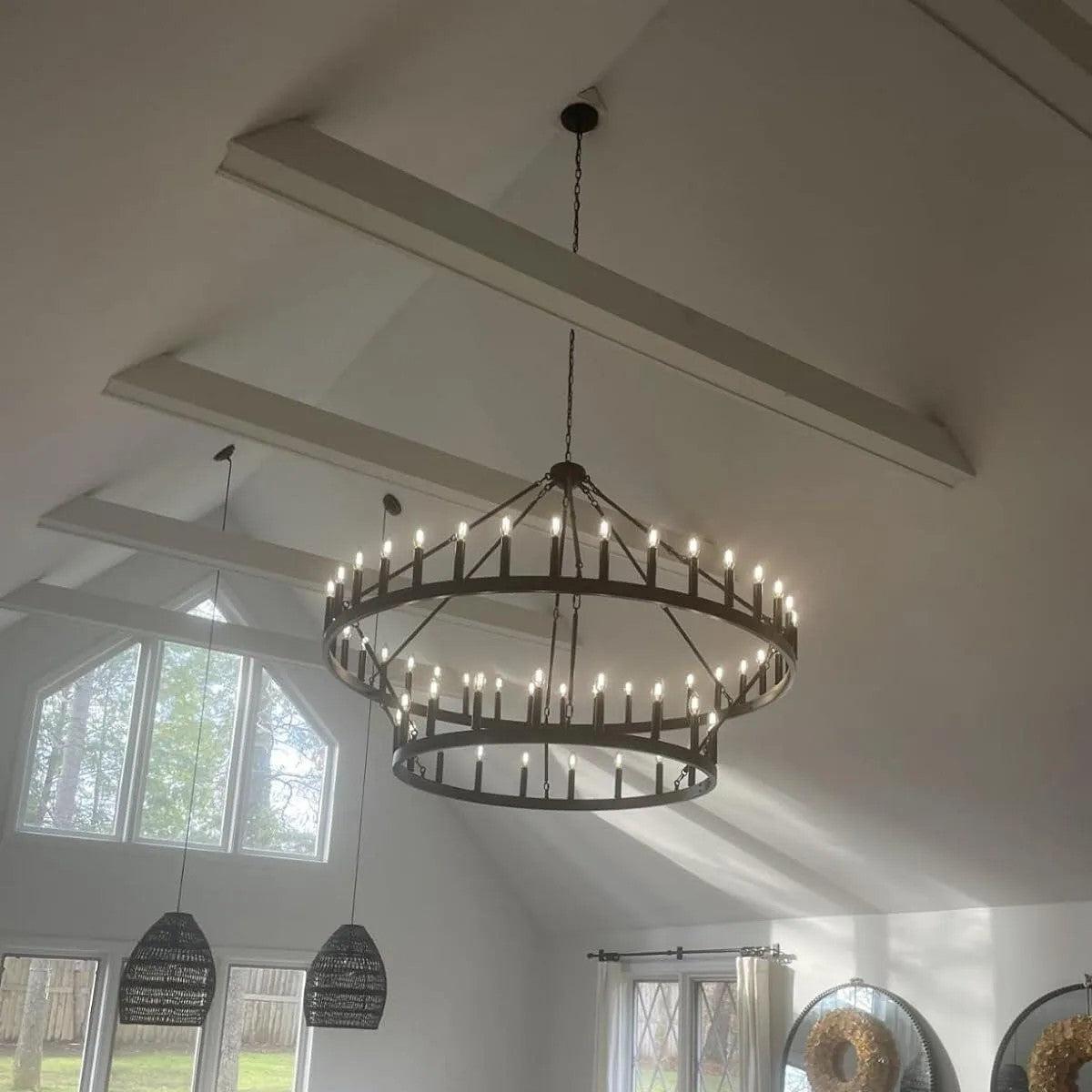Celestine Vintage Filament 2-Tier Round Chandelier 63''