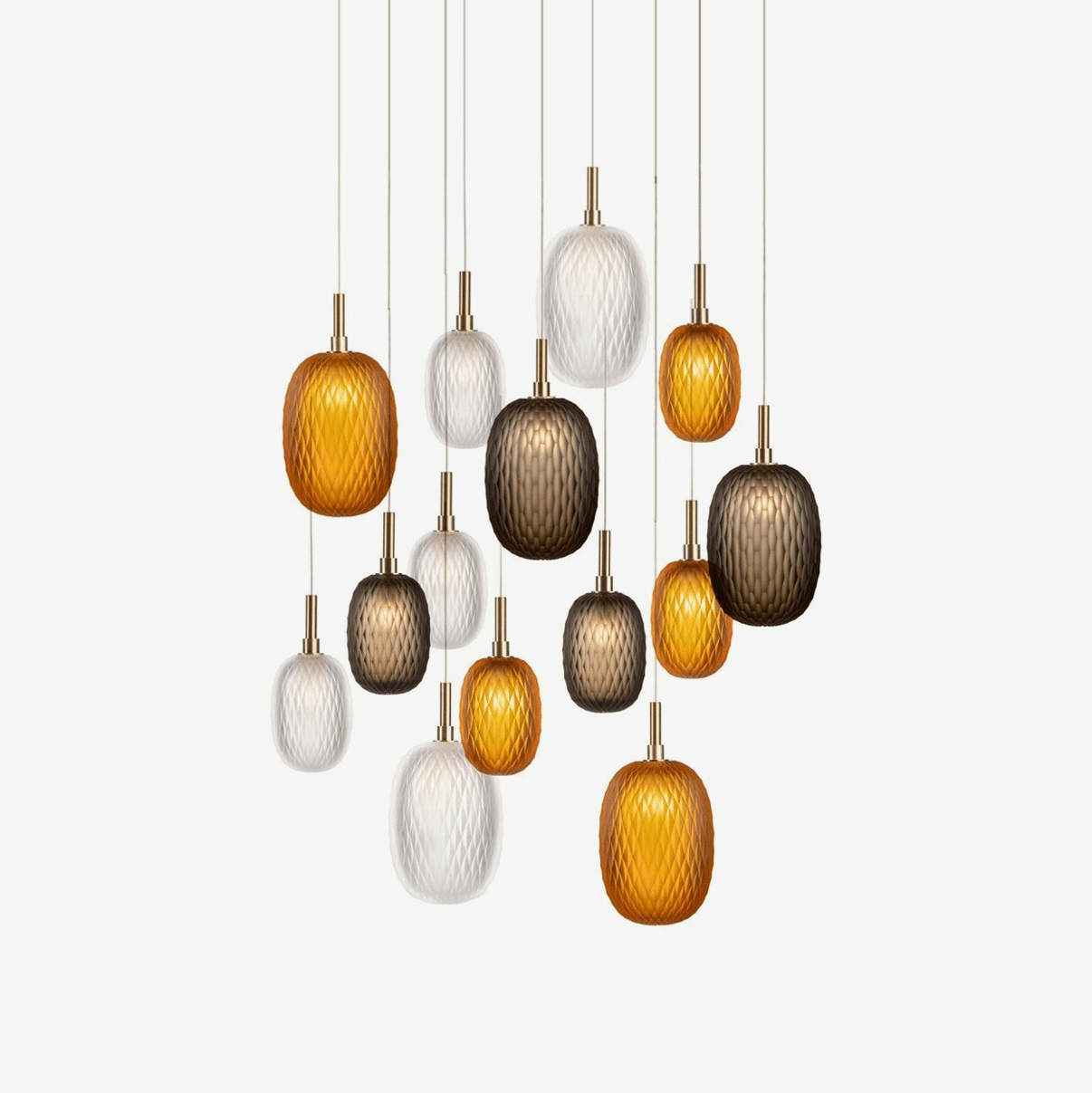 Galaxy Chromatic Gem Drop Spiral Chandelier