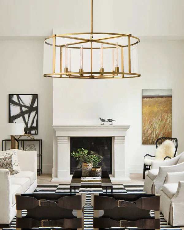 Bauros Glass Lantern Modern Round Chandelier 33"44"55"