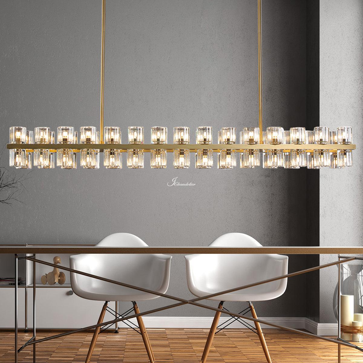 Auraline Crystal Rectangular Chandelier 72"
