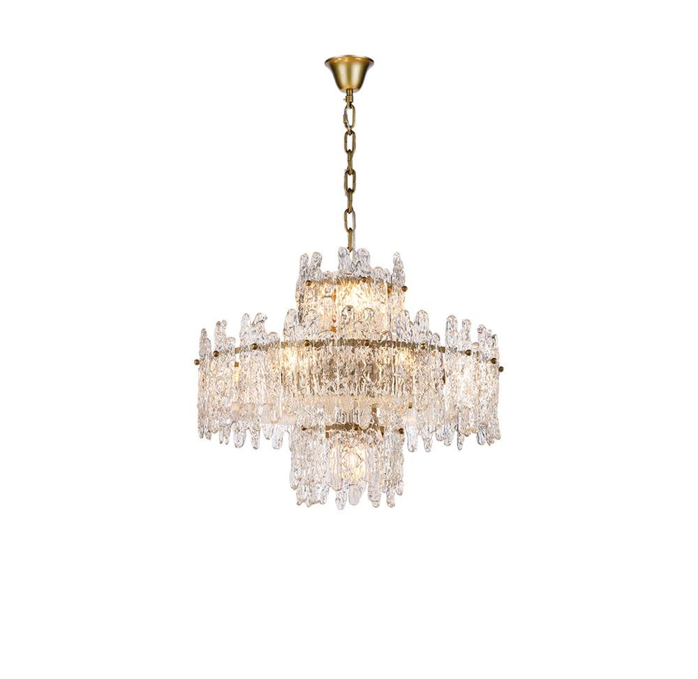 JC Tiered Round Glass Chandelier