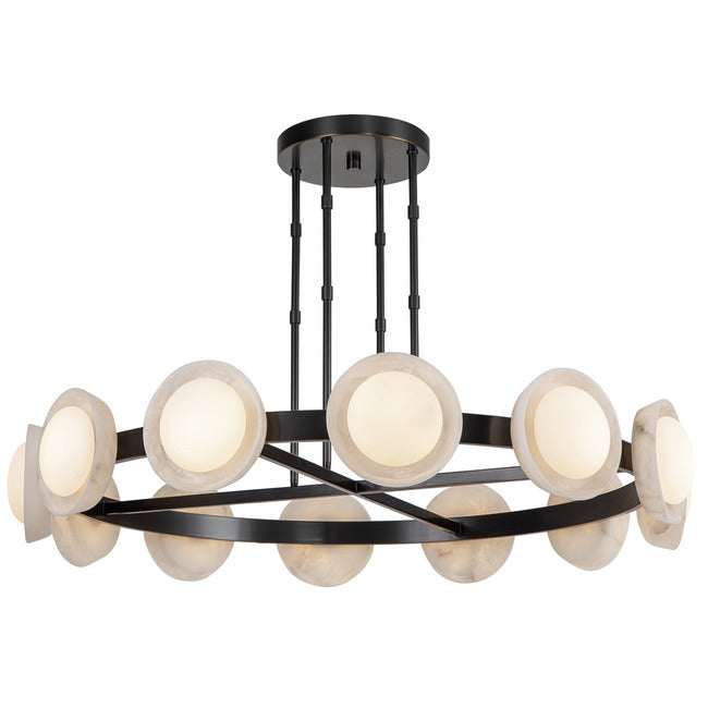 PrismFlow Alabaster Metal Chandelier