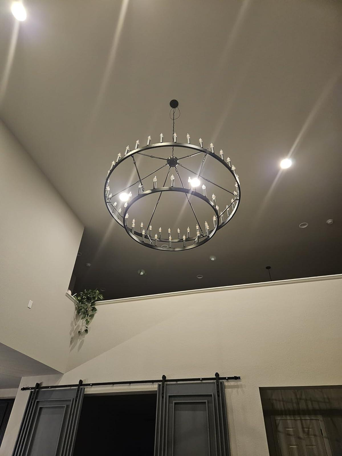 Celestine Vintage Filament Two-Tier Round Chandelier 38"