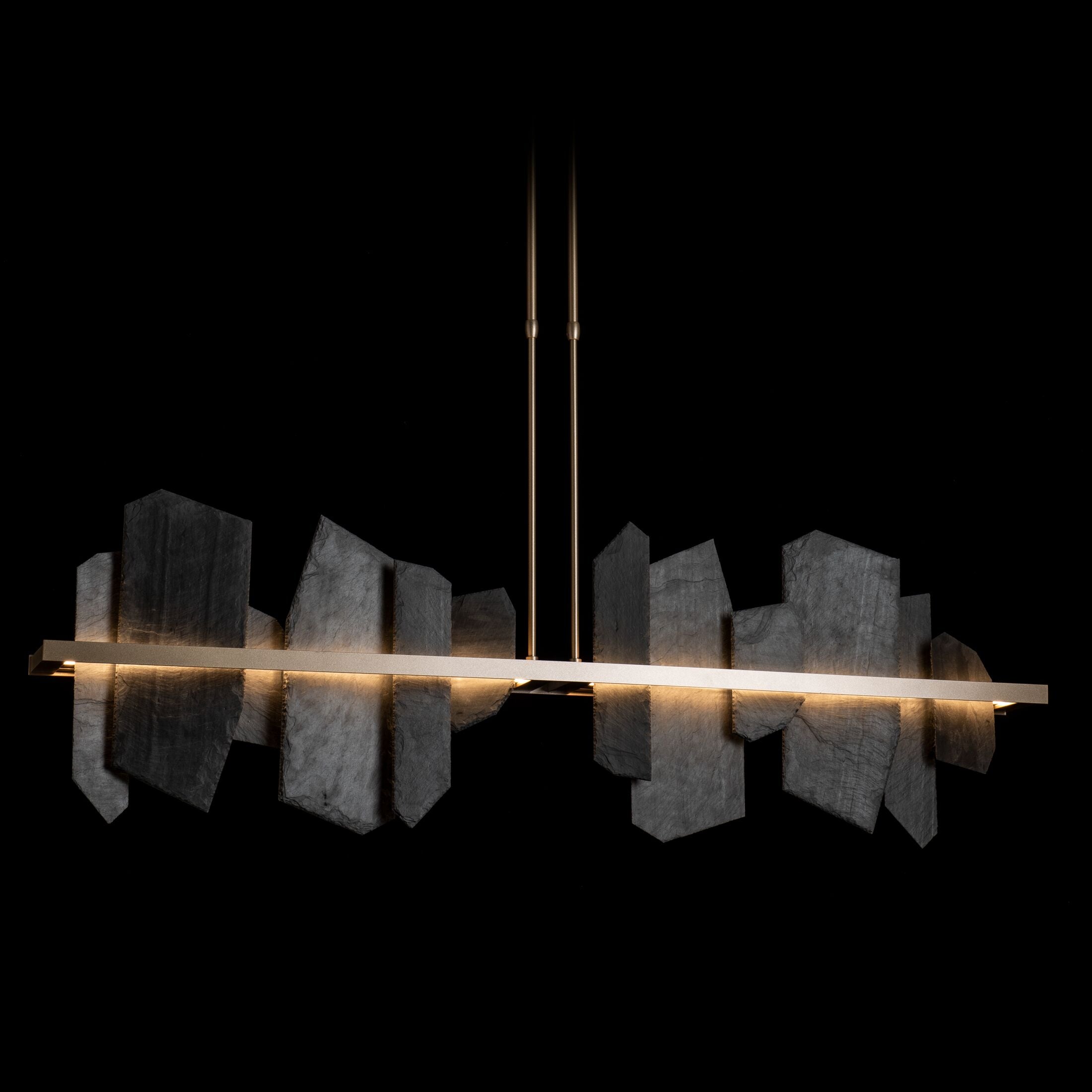 Thalassa Large Hand Made Slate and Steel Linear Chandelier