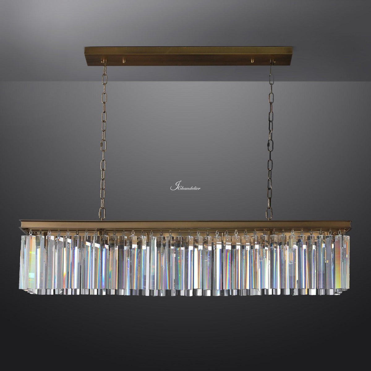 1920s Orion Art Deco Rectangular Chandelier 49"W/60"W