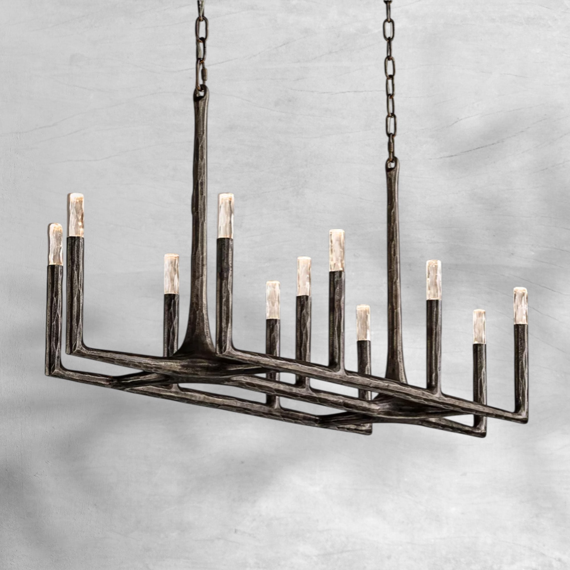 Thaddeas Forged Linear Chandelier 54" 72" 96"