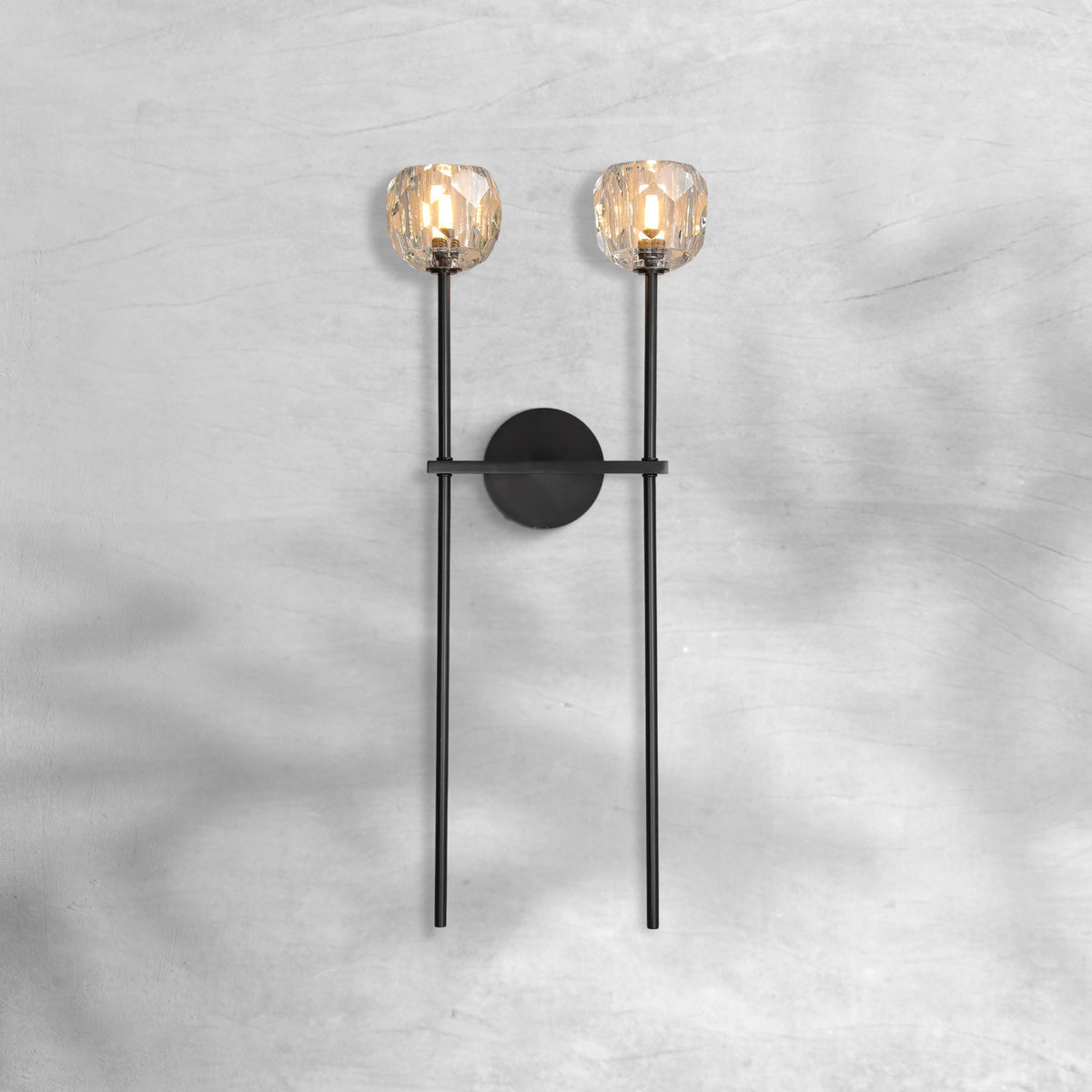 Bruma Smoke Glass Double Grand Wall Sconce