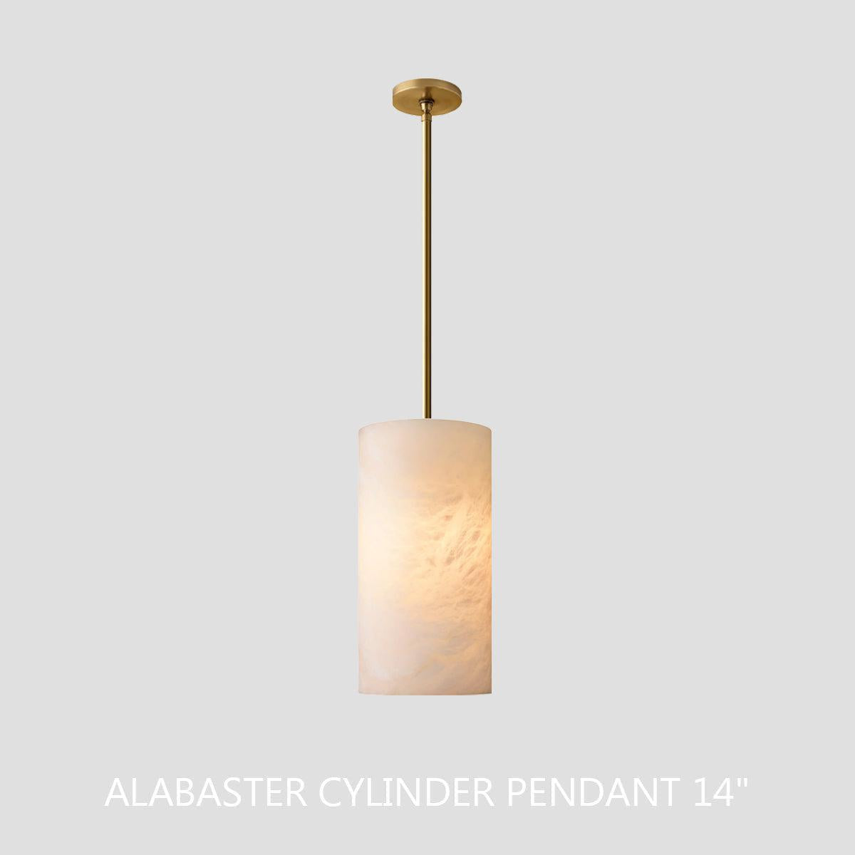 Hand Carved Alabaster Cylinder Pendent
