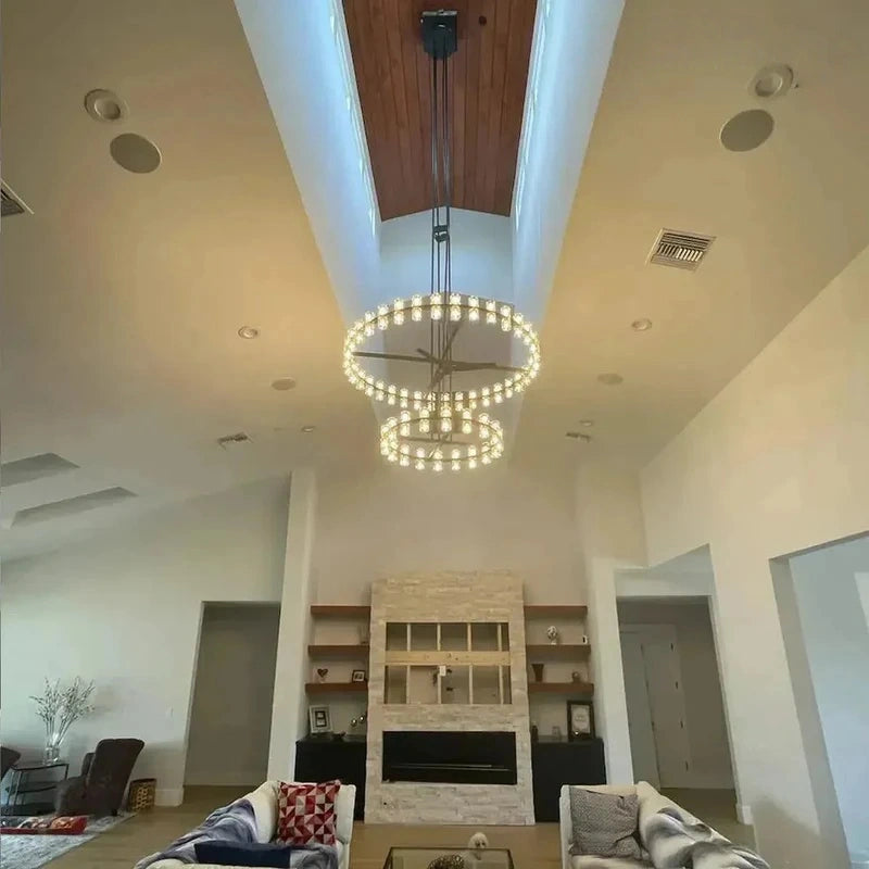 Auraline Crystal 2-Tier Round Chandelier 60"