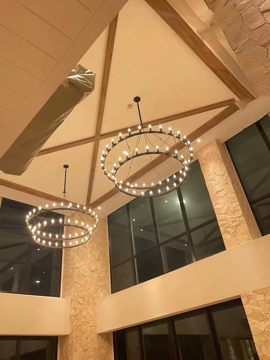 Celestine Vintage Filament Two-Tier Round Chandelier 38"
