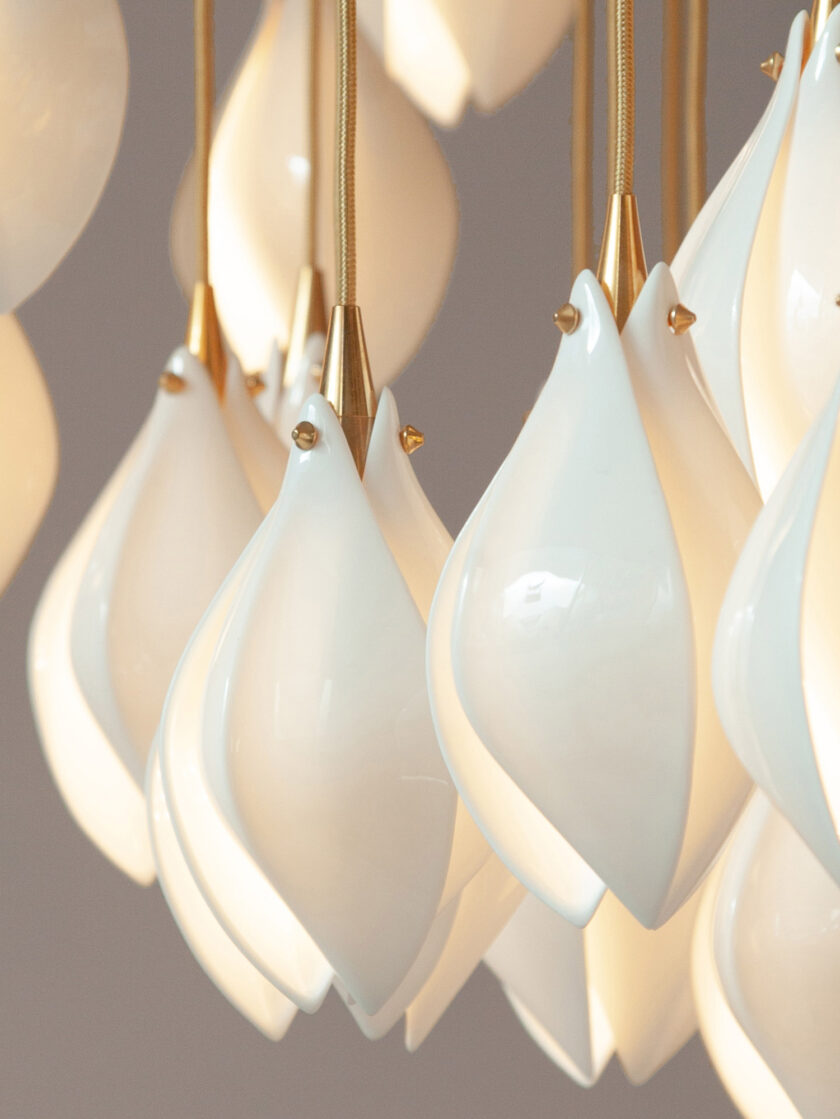 Grand Nordic Magnolia Blossom Ceramic Pendant Chandelier Chandeliers Kevinstudiolives