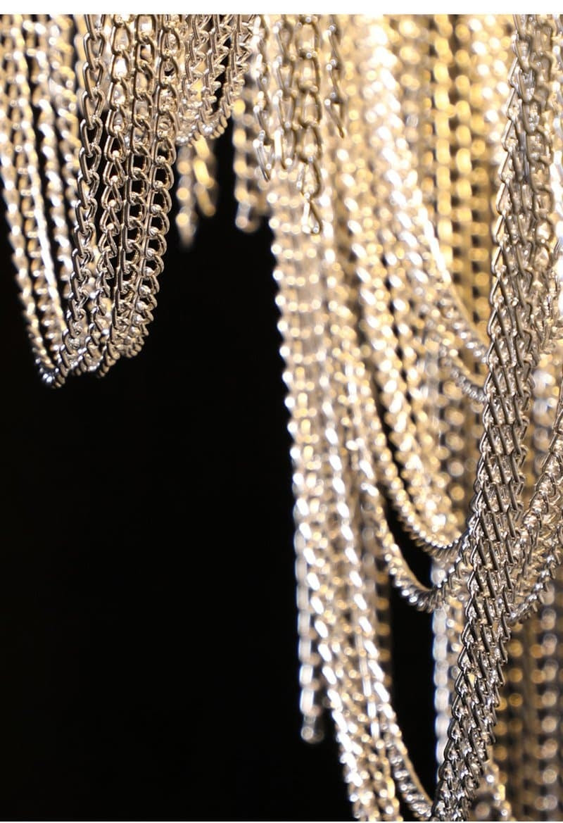 JC Liz Luxury Hardware Aluminum Chain Long Branch Chandelier