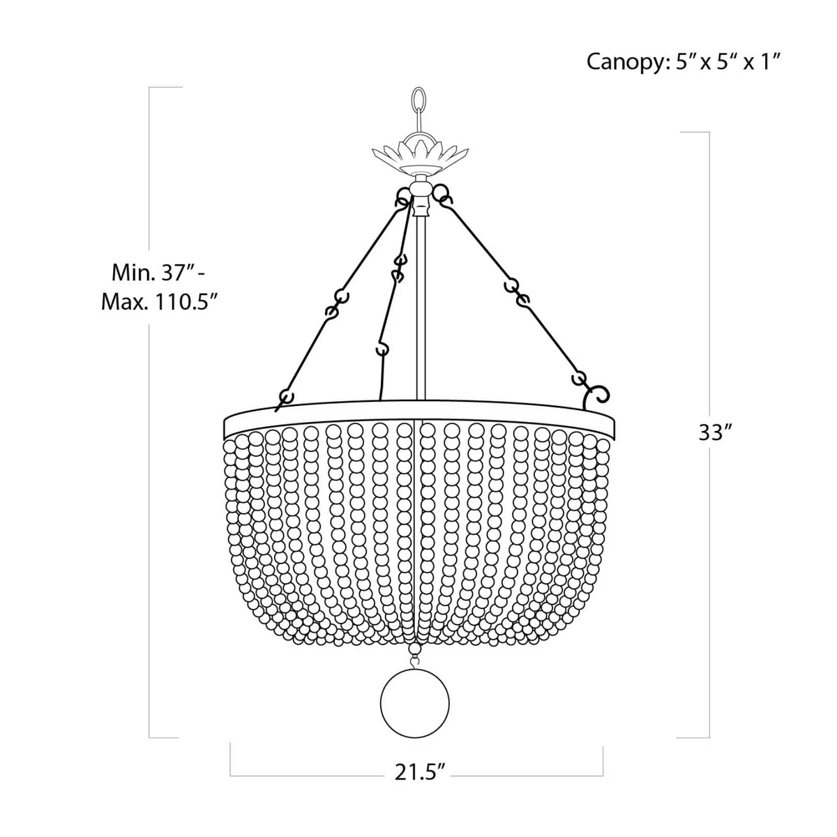 Magnelle Wood Bead Chandelier