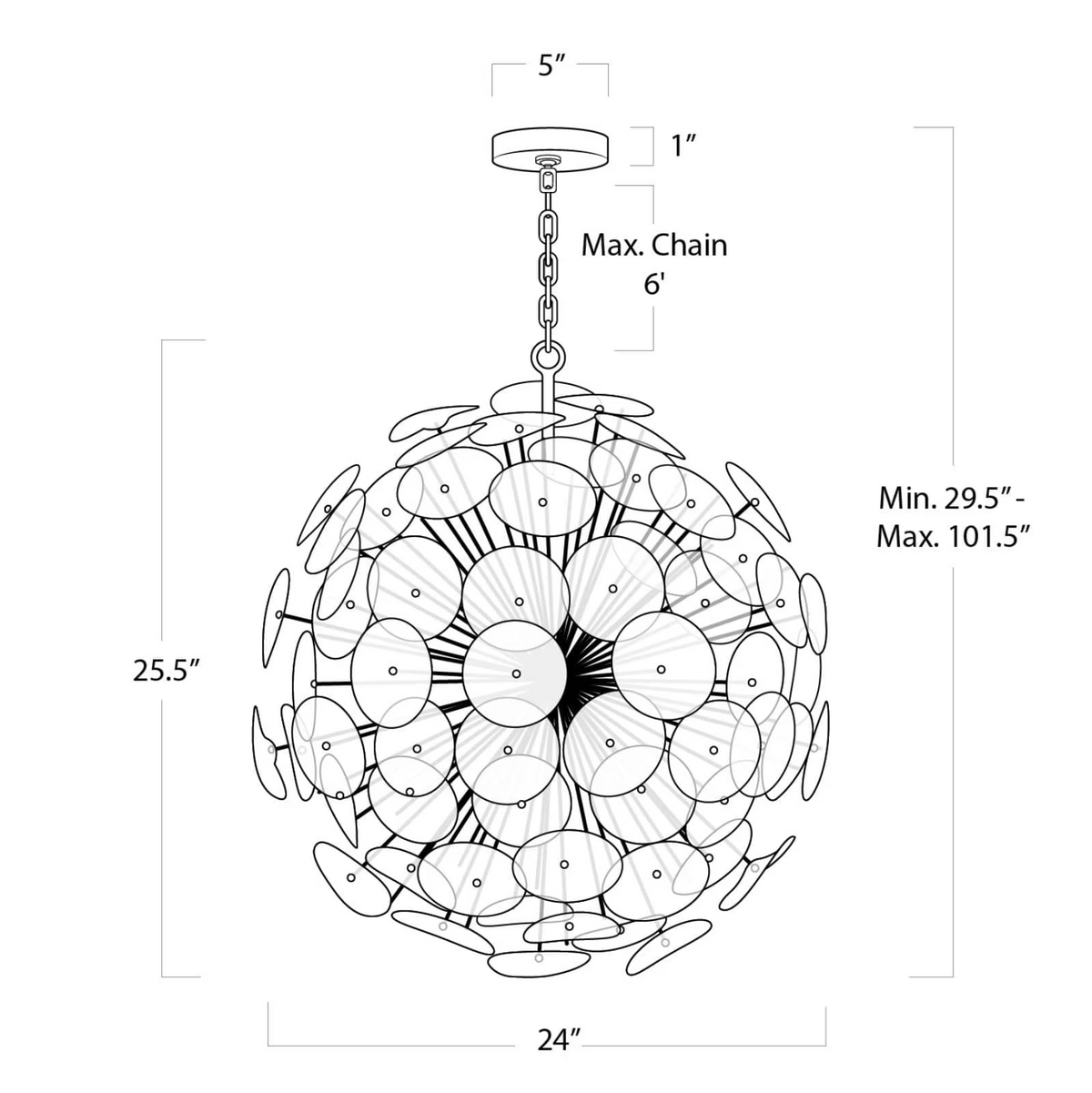 Polara Glass Chandelier Small