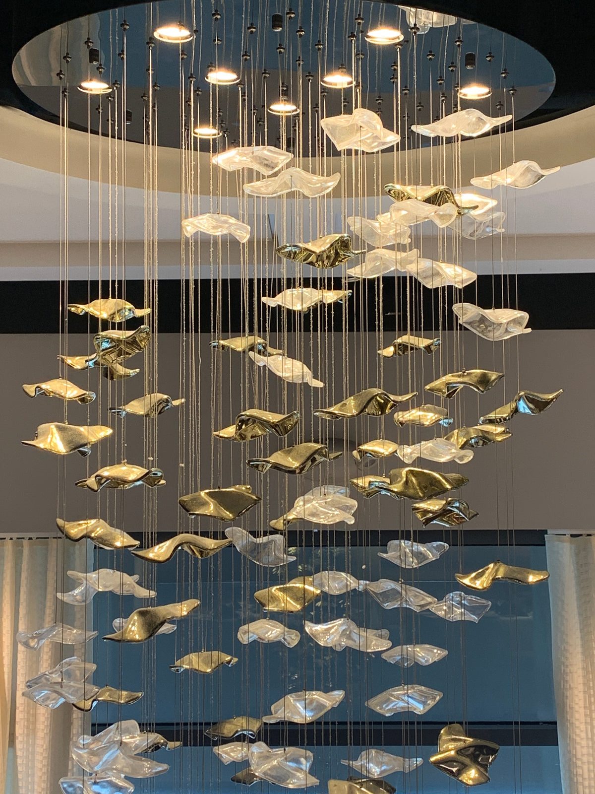Coastal Sands Wave Glass Chandelier, Artisic Handmade Glass Chandelier chandeliers for dining room,chandeliers for stairways,chandeliers for foyer,chandeliers for bedrooms,chandeliers for kitchen,chandeliers for living room Kevinstudiolives