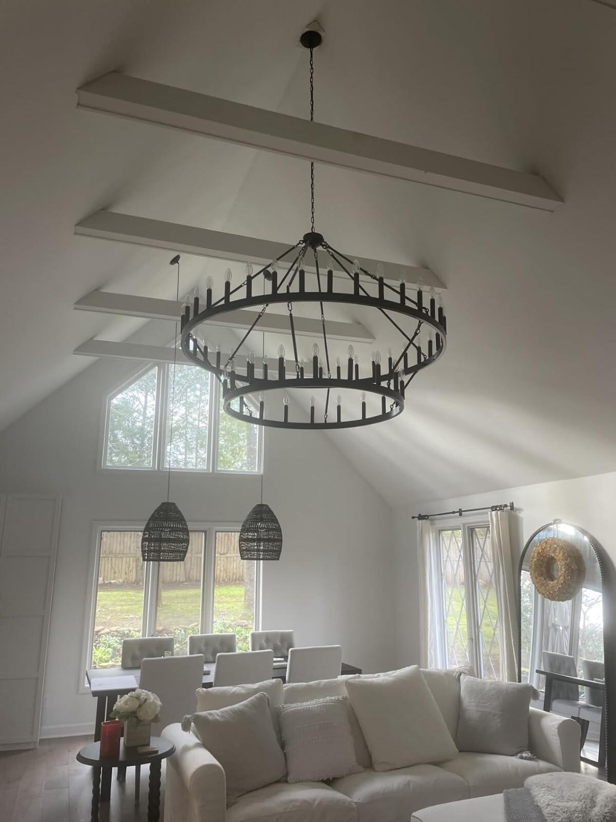 Celestine Vintage Filament Two-Tier Round Chandelier 38"