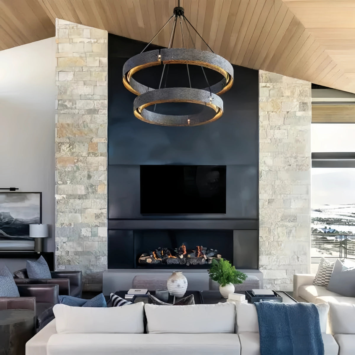 Vion Two-Tier Round Chandelier D 60"