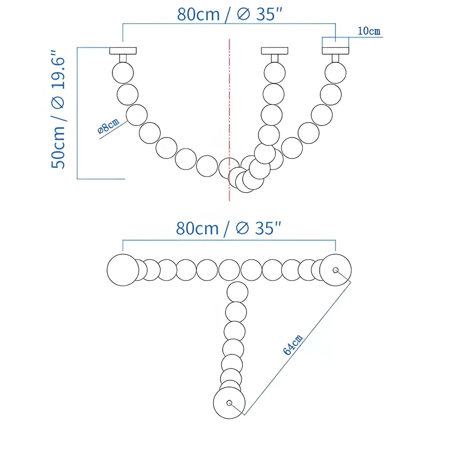 Halti Necklace Acrylic Chandelier