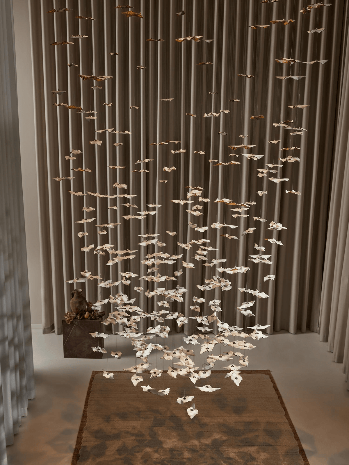 Galaxy Leaf Twisted Sculptural Meteor Shower Crystal Spiral Chandelier