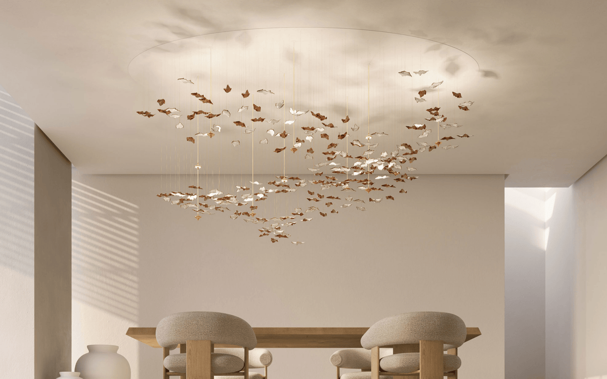 Galaxy Leaf Twisted Sculptural Meteor Shower Crystal Spiral Chandelier