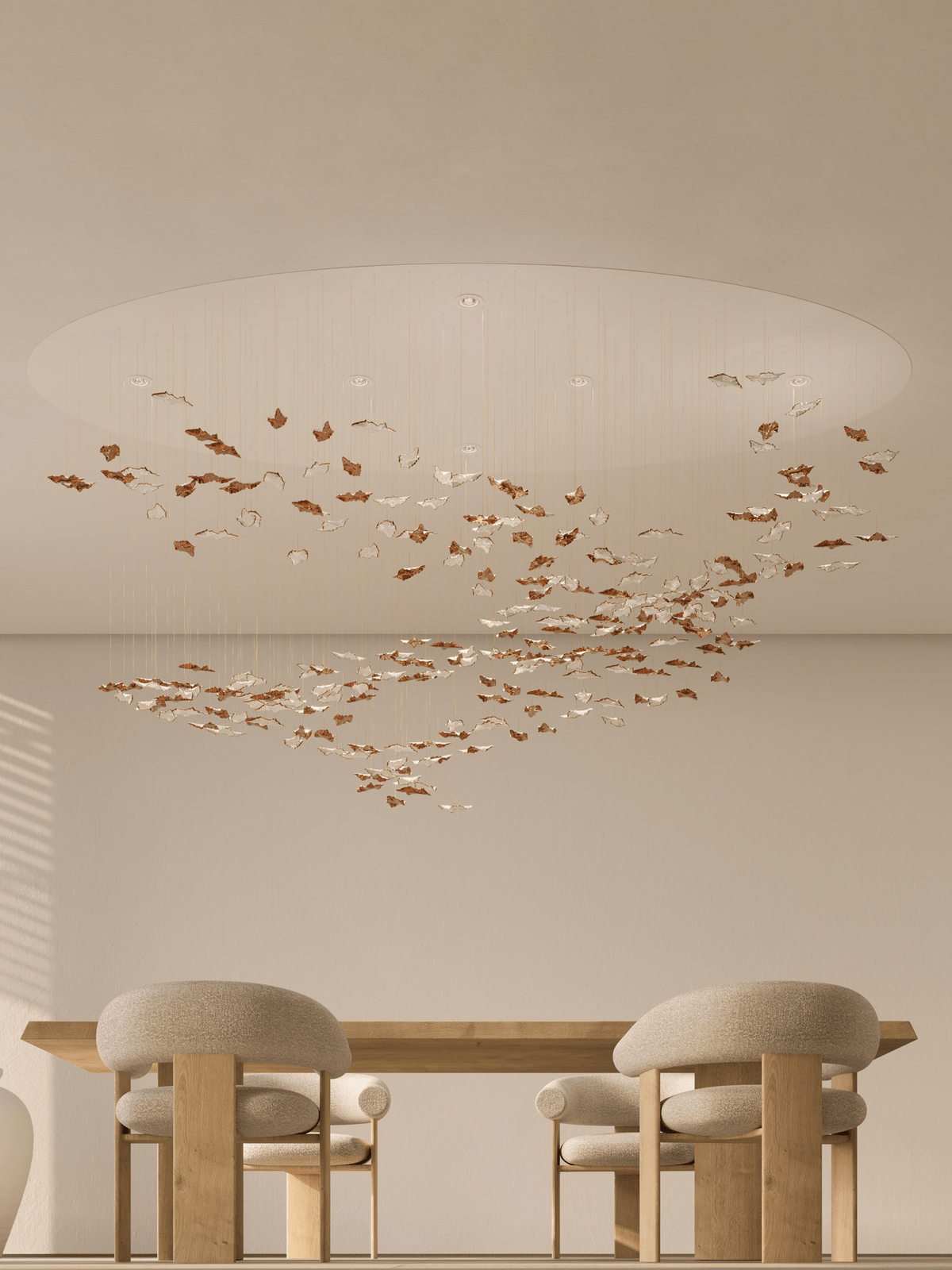 Galaxy Leaf Twisted Sculptural Meteor Shower Crystal Spiral Chandelier