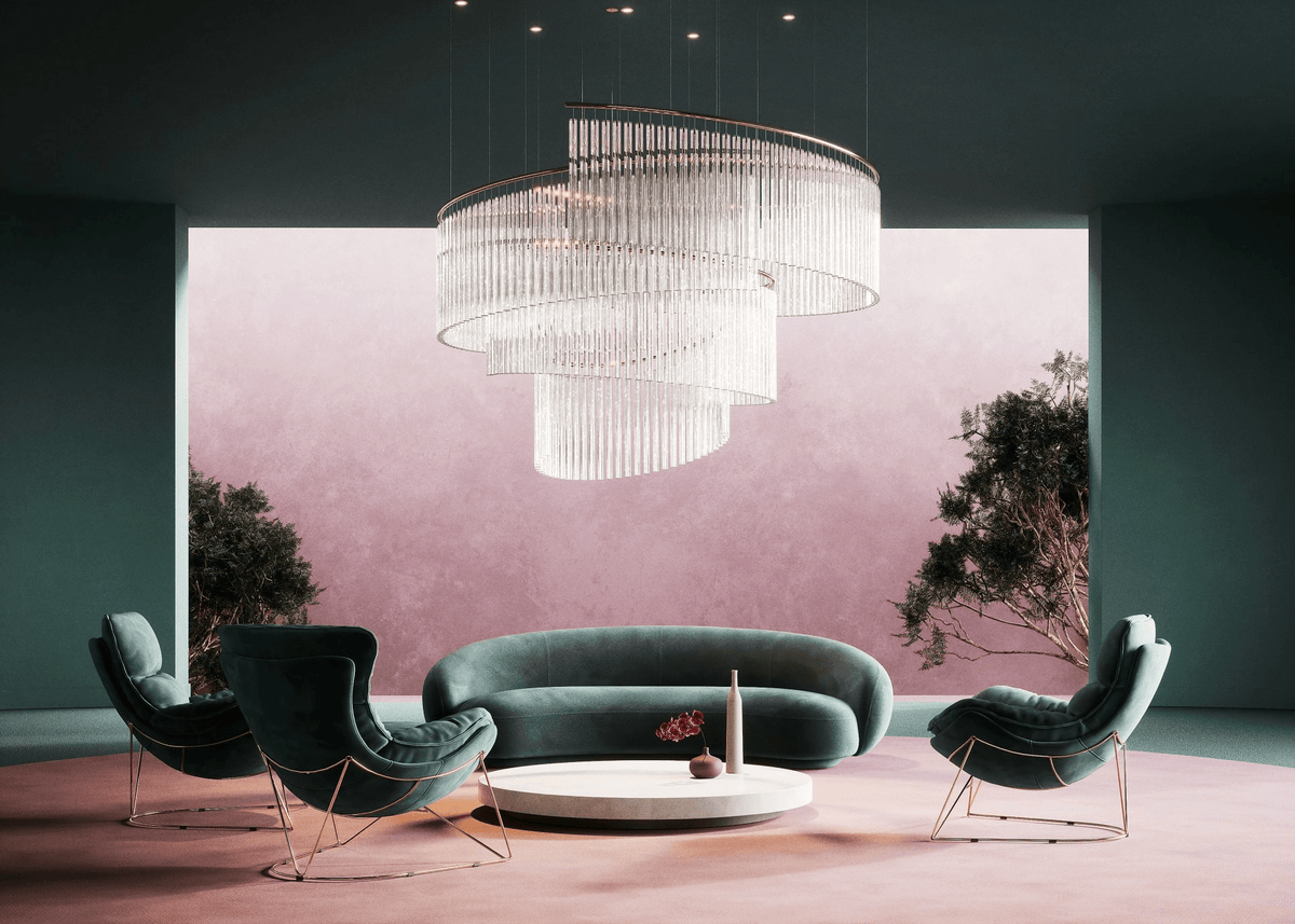 Rivella Cascade Fringe Crystal Chandelier