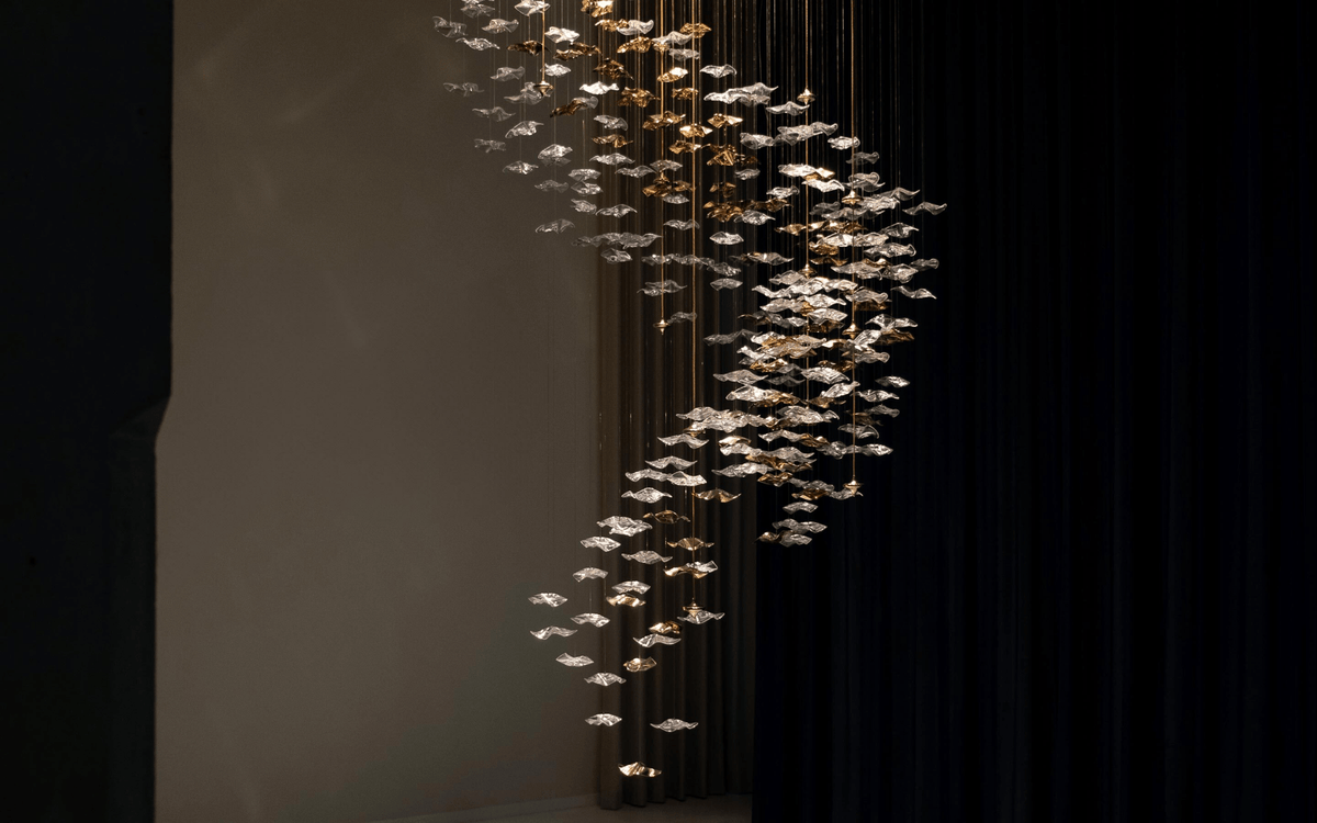 Galaxy Tidal Art Glass Crystal Spiral Chandelier