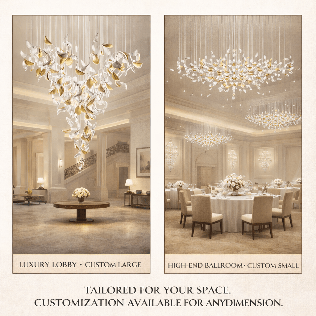 Floating Leaves Meteor Shower Crystal Spiral Chandelier