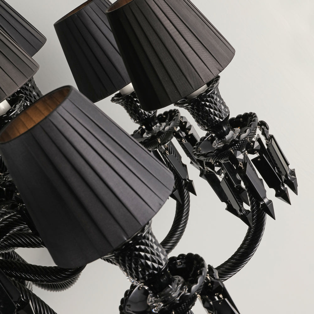 18 Lights Black Bacara Crystal Lighting