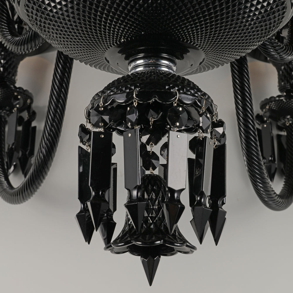 18 Lights Black Bacara Crystal Lighting