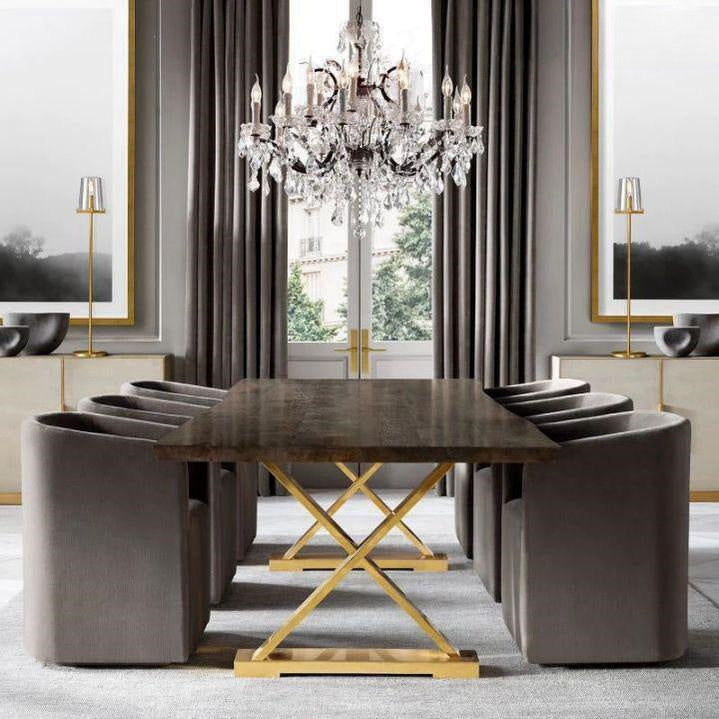 19th C. Rochelle Iron & Crystal Round Chandelier 28"