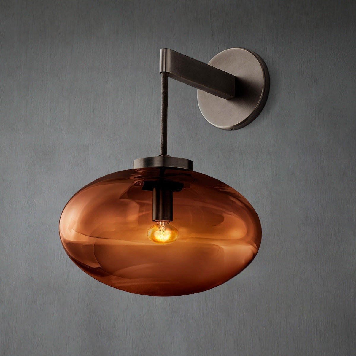 Cabrlet Smoke Glass Wall Sconce