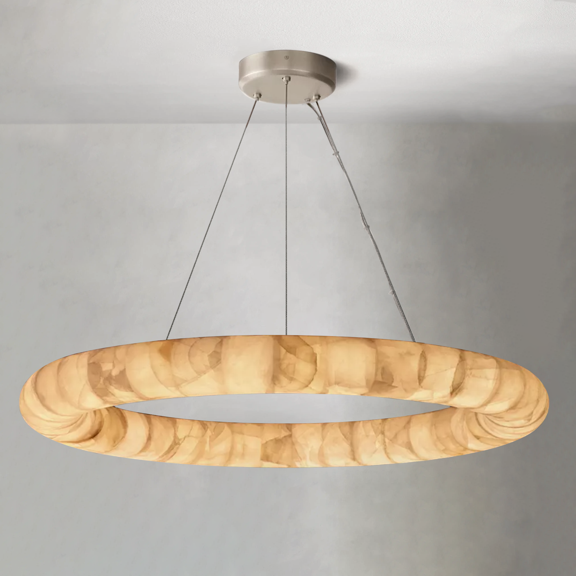 Rivaga Lisse Alabaster Round Chandelier 31" 41" 61"D