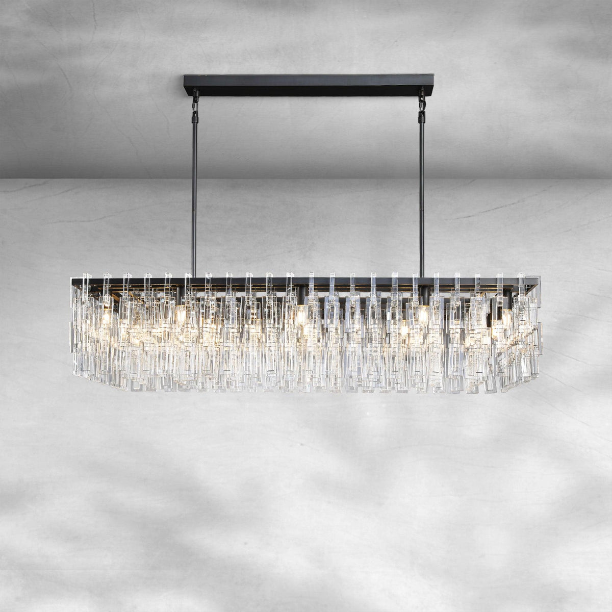 Montis Modern Rectangular Chandelier 60"