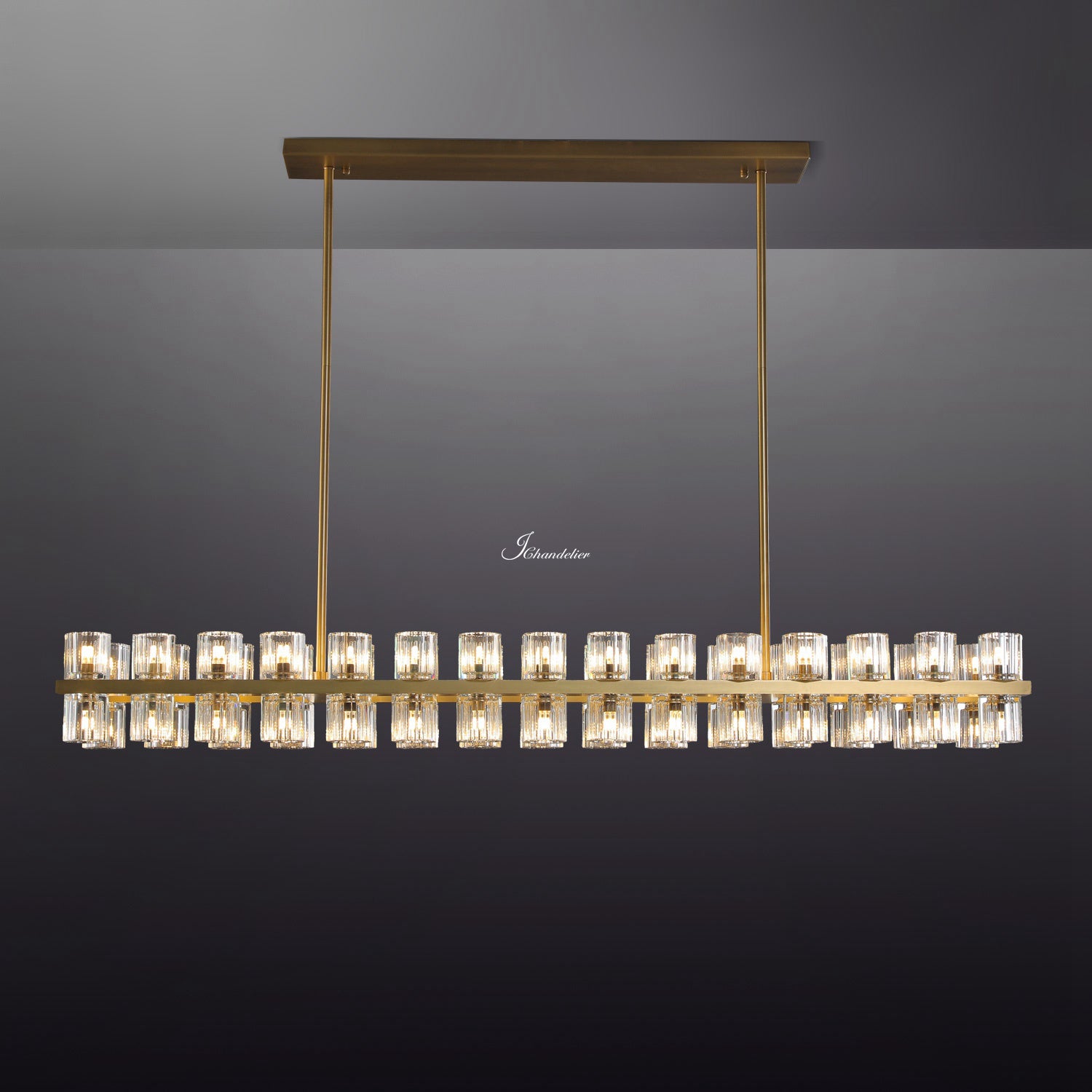 Arcachen Crystal Rectangular Chandelier 54"