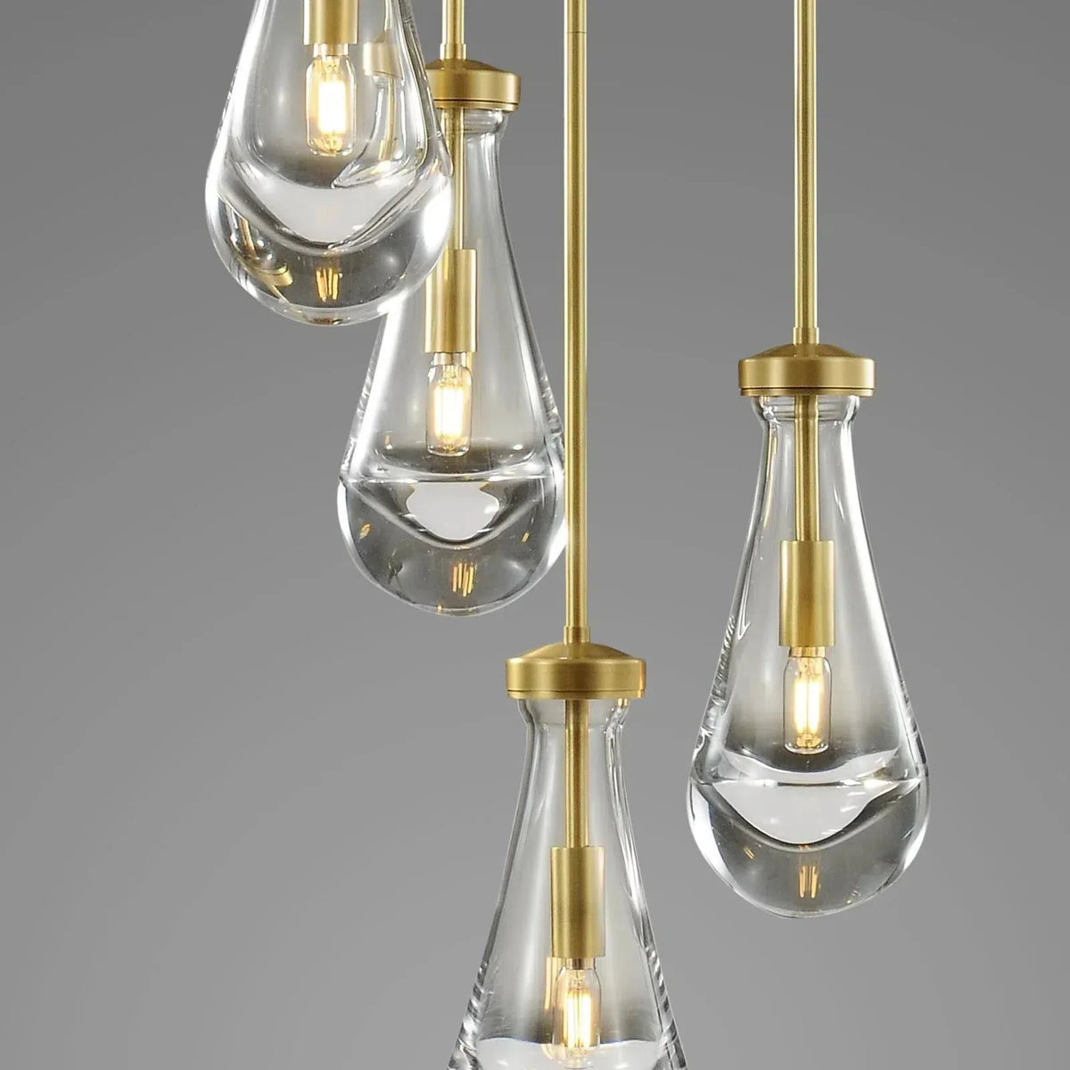Raindrop Round Chandelier 5 Lights 14"D