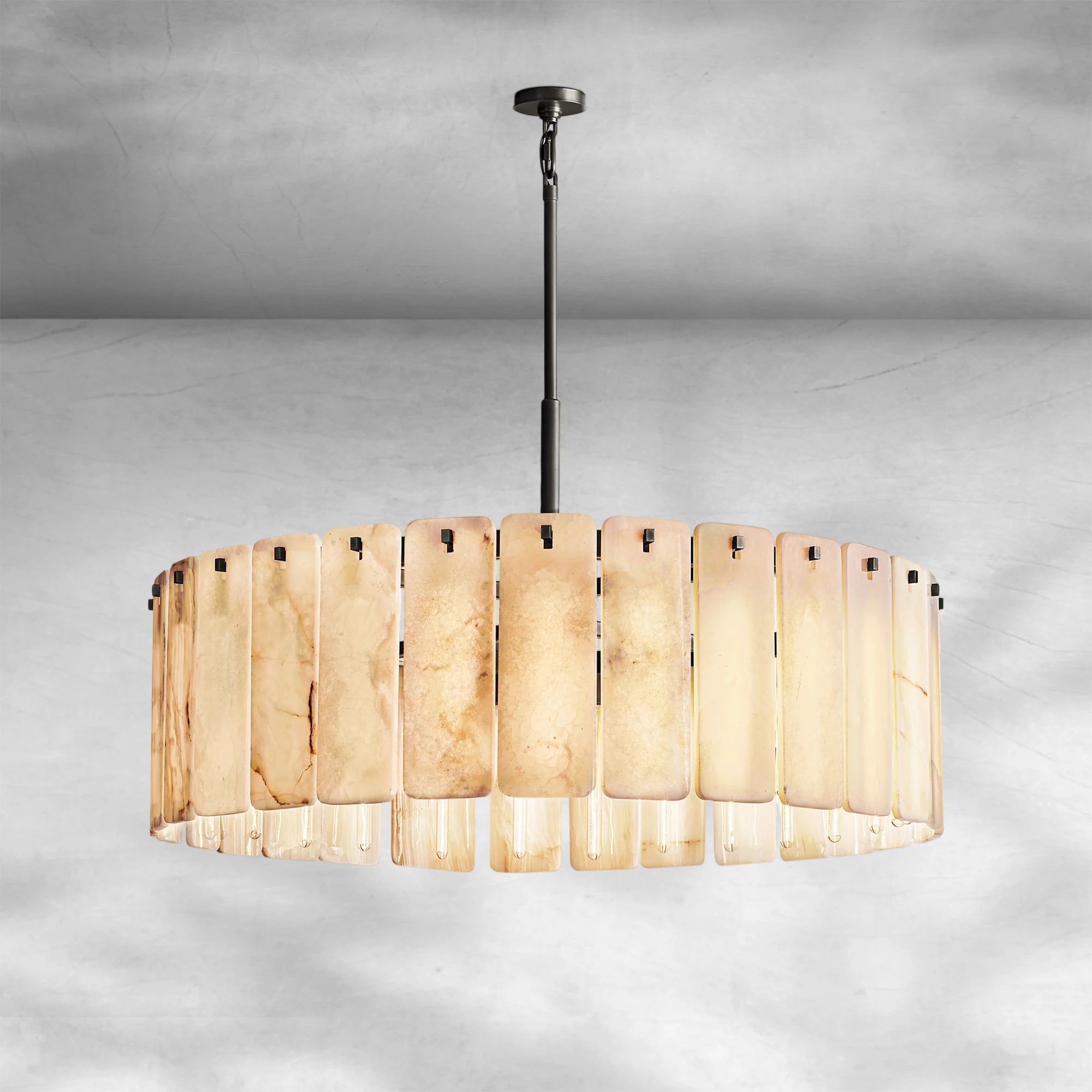 Calame Alabaster Round Chandelier 48"